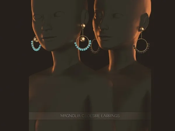 Alpha Magnolia C Desire Earrings - The Sims 4 Custom Content