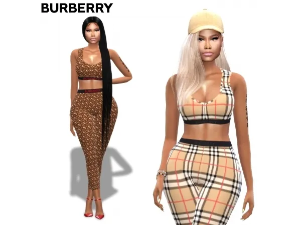 | NICKI MINAJ | BURBERRY Bra & Leggings