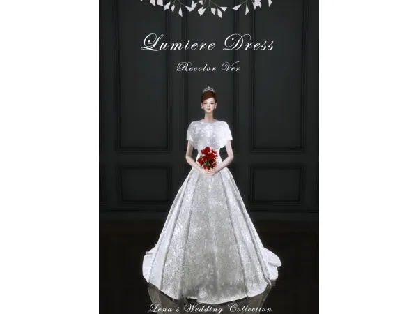 Alpha [Lena] Lumiere Dress Recolor Ver by simsfinds - The Sims 4 Custom Content