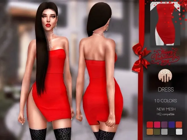 Alpha Dress BD186 by thesimsresource - The Sims 4 Custom Content