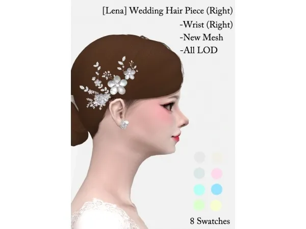 Maxis Match [Lena] Wedding Hair Piece by simsfinds - The Sims 4 Custom Content