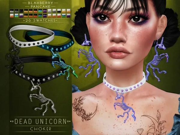 Alpha Blahberry Pancake Dead Unicorn Choker by blahberry-pancake - The Sims 4 Custom Content