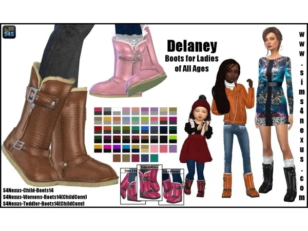 Alpha Delaney Boots for Ladies of All Ages - The Sims 4 Custom Content