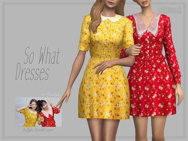 Maxis Match Trillyke So What Dresses by thesimsresource - The Sims 4 Custom Content