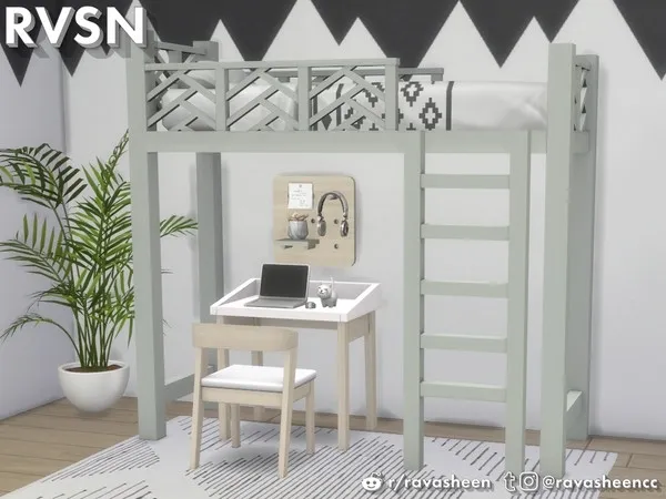Alpha That's What She Bed Bunk Bed Series by thesimsresource - The Sims 4 Custom Content