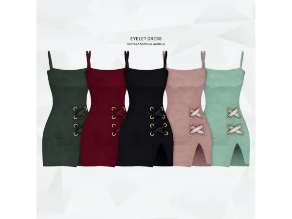 Alpha Eyelet Dress - The Sims 4 Custom Content