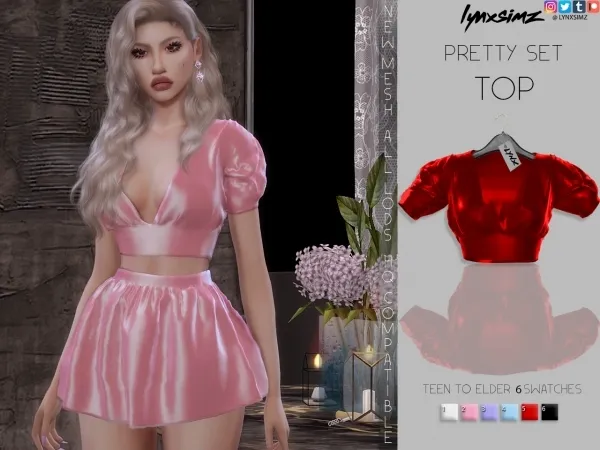 Alpha lynxsimz pretty set (top) - The Sims 4 Custom Content
