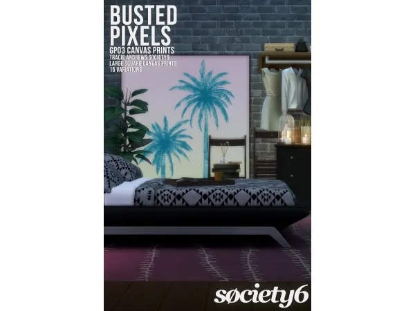 Maxis Match GP03 Tracie Andrews Society6 Large Square Canvas Prints by simsfinds - The Sims 4 Custom Content
