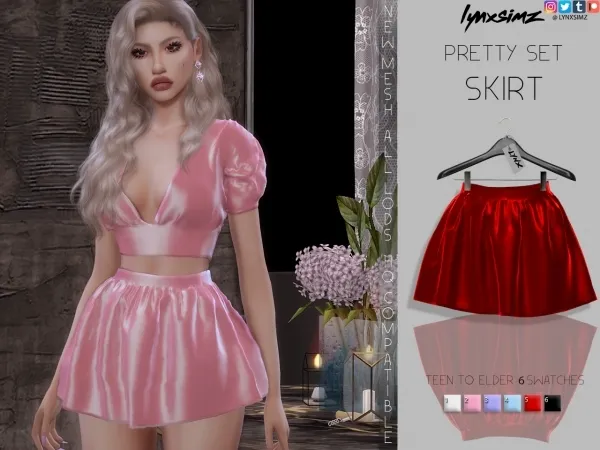 Alpha lynxsimz pretty set (skirt) - The Sims 4 Custom Content