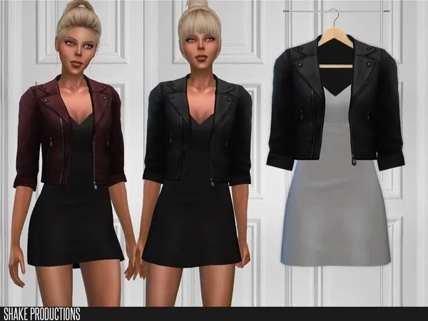 Maxis Match ShakeProductions 376 Dress with Jacket by thesimsresource - The Sims 4 Custom Content