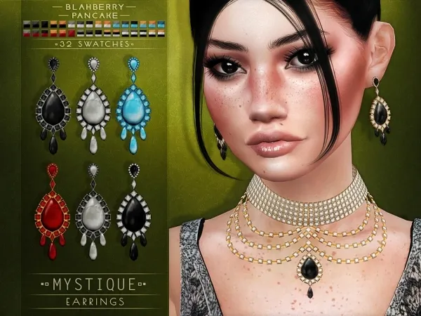 Alpha Blahberry Pancake Mystique Earrings by blahberry-pancake - The Sims 4 Custom Content