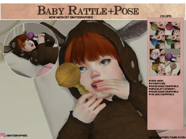 Alpha Baby Rattle (Acc Pose) - The Sims 4 Custom Content