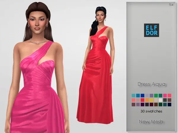 Maxis Match Dress Aqua - The Sims 4 Custom Content