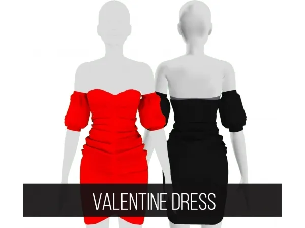 Alpha VALENTINE DRESS - The Sims 4 Custom Content
