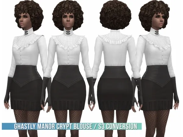 Maxis Match Ghastly Manor Crypt Blouse S3 Conversion by simsfinds - The Sims 4 Custom Content