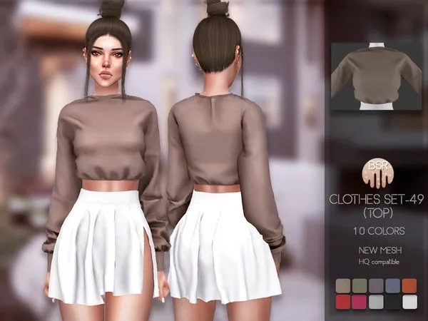 Alpha Clothes SET 49 (TOP) BD188 by thesimsresource - The Sims 4 Custom Content