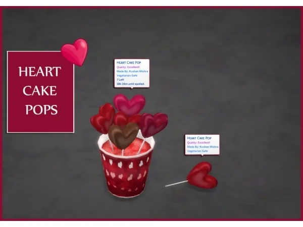 Maxis Match HEART CAKE POPS - The Sims 4 Custom Content