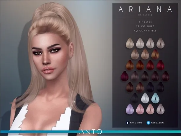 Alpha Ariana Hairstyle - The Sims 4 Custom Content