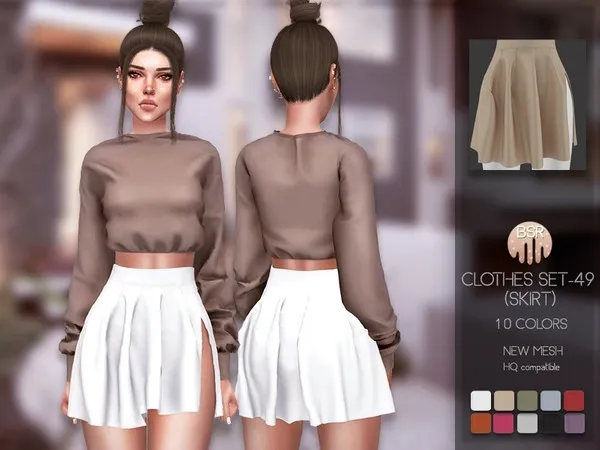Alpha Clothes SET 49 (SKIRT) BD189 by thesimsresource - The Sims 4 Custom Content