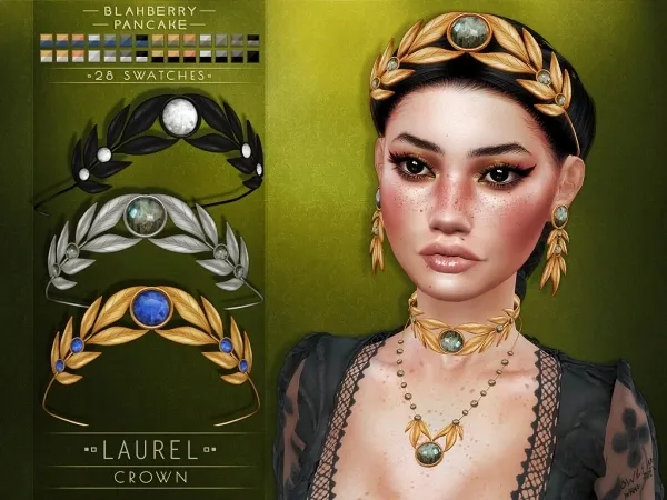 Alpha Blahberry Pancake Laurel Crown - The Sims 4 Custom Content
