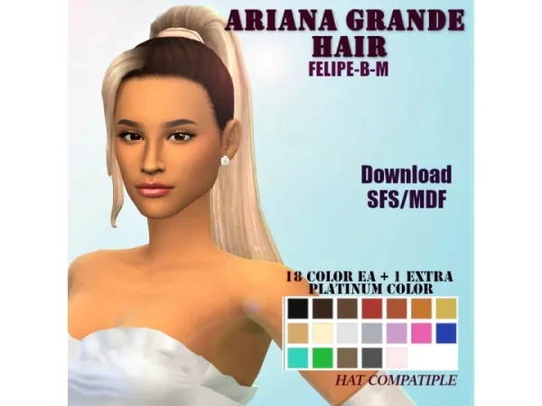 Maxis Match Ariana Grande Hair - The Sims 4 Custom Content