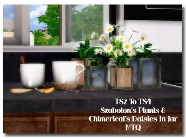 Alpha To Szabolons Plants Chimericals Daisies In Jar - The Sims 4 Custom Content