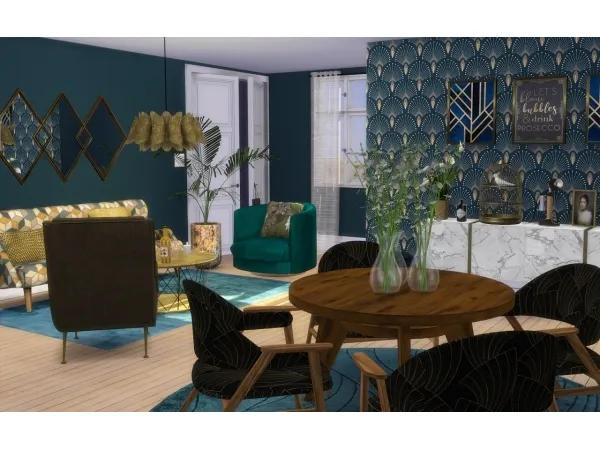 Alpha Bianca Living room recolor Modern Art Deco touch - The Sims 4 Custom Content