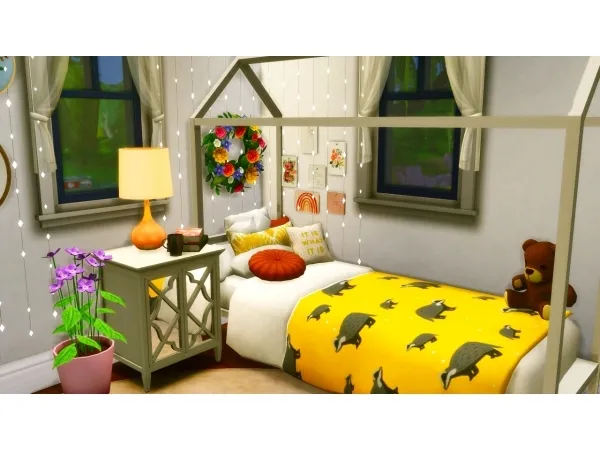 Maxis Match Peacemakers Roarsome Kids Bedroom Luxurious Bedding V 2 Recolour - The Sims 4 Custom Content