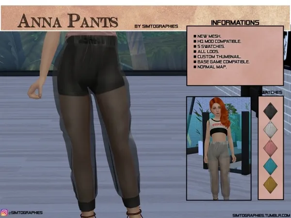 Alpha Anna Pants - The Sims 4 Custom Content