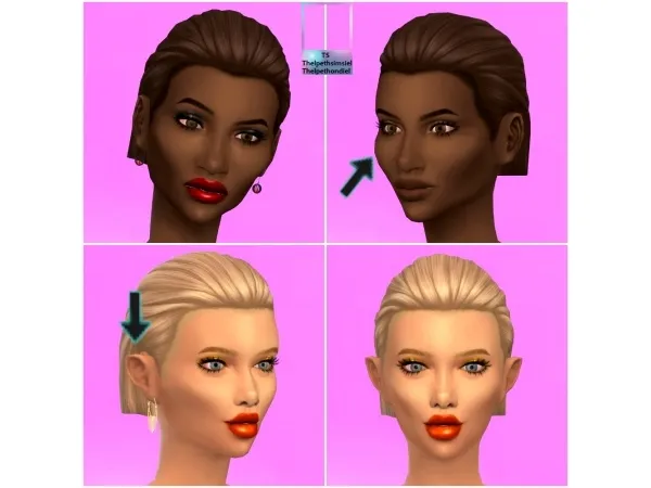 Maxis Match Cheek and ear presets by simsfinds - The Sims 4 Custom Content