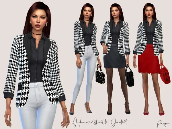 Maxis Match Houndstooth Jacket - The Sims 4 Custom Content