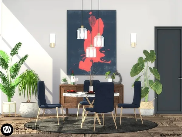 Alpha Sulfur Dining Room - The Sims 4 Custom Content