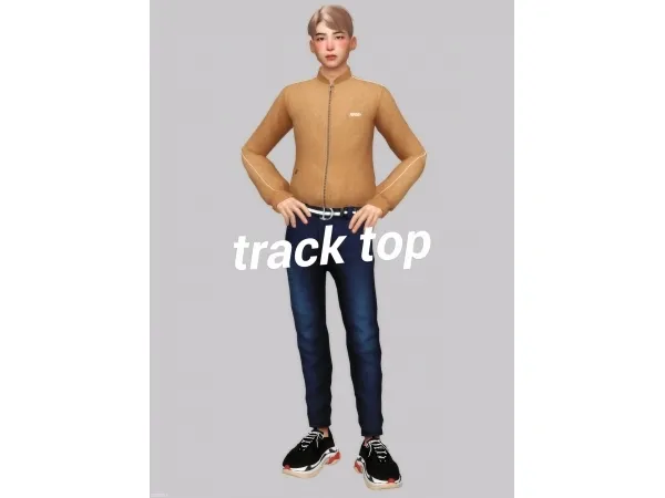 Maxis Match velour piping track top by casteru - The Sims 4 Custom Content
