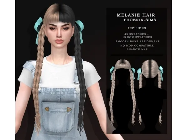 Alpha MELANIE HAIR sims by phoenix - The Sims 4 Custom Content