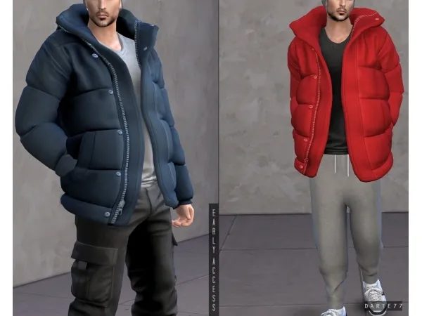 Alpha Oversized Puffer Jacket - The Sims 4 Custom Content