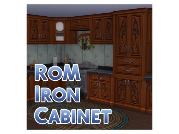 Alpha Iron Cabinet to match Realm of Magic Iron Counter by Menaceman44 - The Sims 4 Custom Content