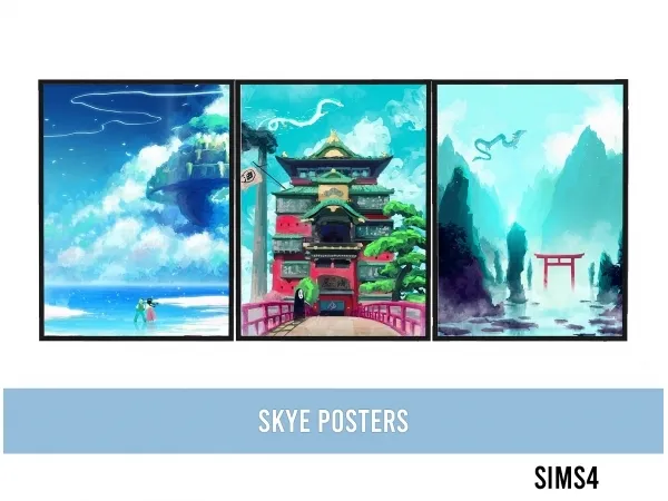 Maxis Match Skye Posters by frostsims - The Sims 4 Custom Content