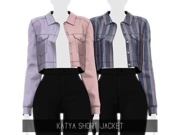 Alpha KATYA SHORT JACKET - The Sims 4 Custom Content