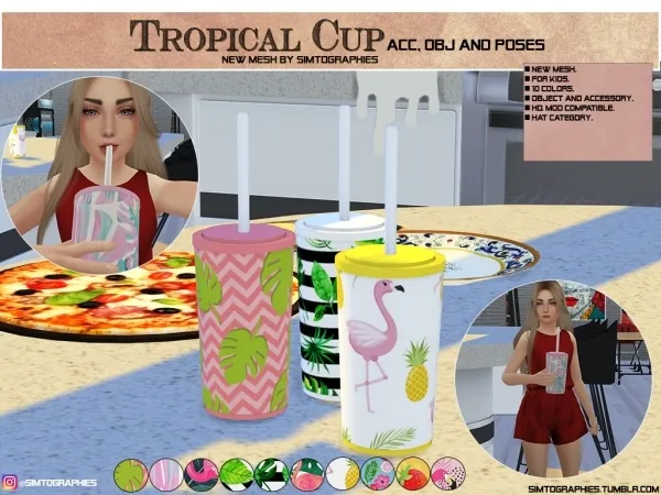 Maxis Match Tropical Cup (Acc obj Poses) - The Sims 4 Custom Content