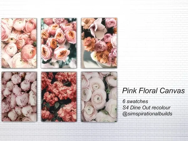 Alpha Pink Floral Canvas REQUIRES DINE OUT - The Sims 4 Custom Content