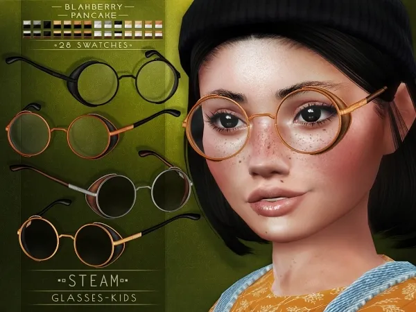 Alpha Blahberry Pancake Steam Glasses KIDS - The Sims 4 Custom Content