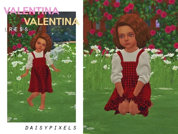 Alpha Valentina Dress ( ) by daisypixels - The Sims 4 Custom Content