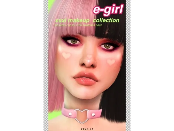 Mix E GIRL XXL Makeup Collection by pralinesims Update - The Sims 4 Custom Content