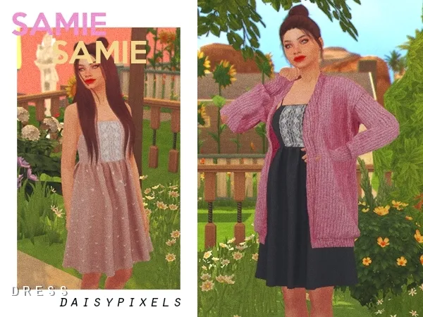 Alpha samie dress ( ) by daisypixels - The Sims 4 custom content