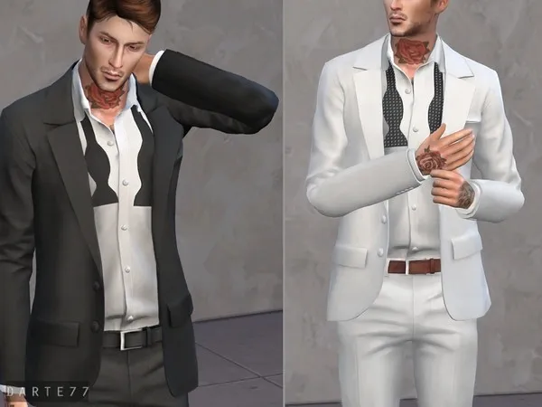 Alpha Open Suit Jacket (Undone Bow Tie) - The Sims 4 Custom Content