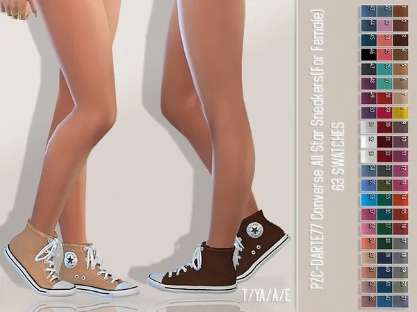 Maxis Match PZC Darte77 Converse All Stars Recolour(FEMALE)MESH REQUIRED by thesimsresource - The Sims 4 Custom Content