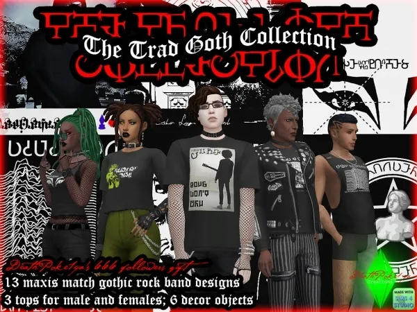 Maxis Match THE TRAD GOTH COLLECTION - The Sims 4 Custom Content