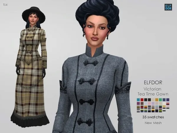 Maxis Match Victorian TeaTime Gown Updated - The Sims 4 Custom Content