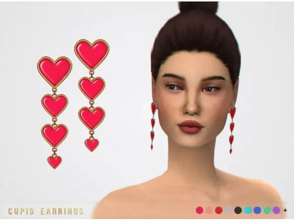 Alpha Cupid Earrings by pixelette - The Sims 4 Custom Content