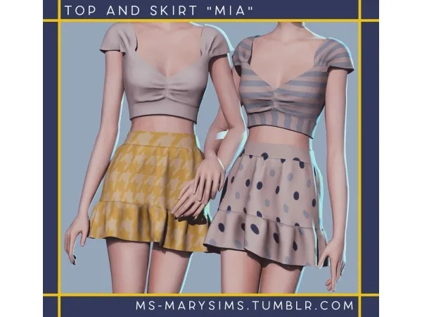 Maxis Match Top and Skirt MIA marysims by ms - The Sims 4 Custom Content